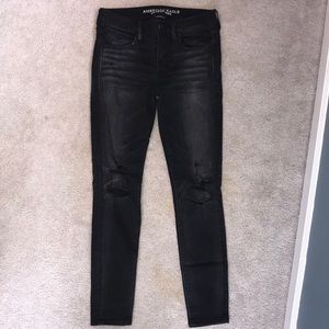 Black denim AEO jeans